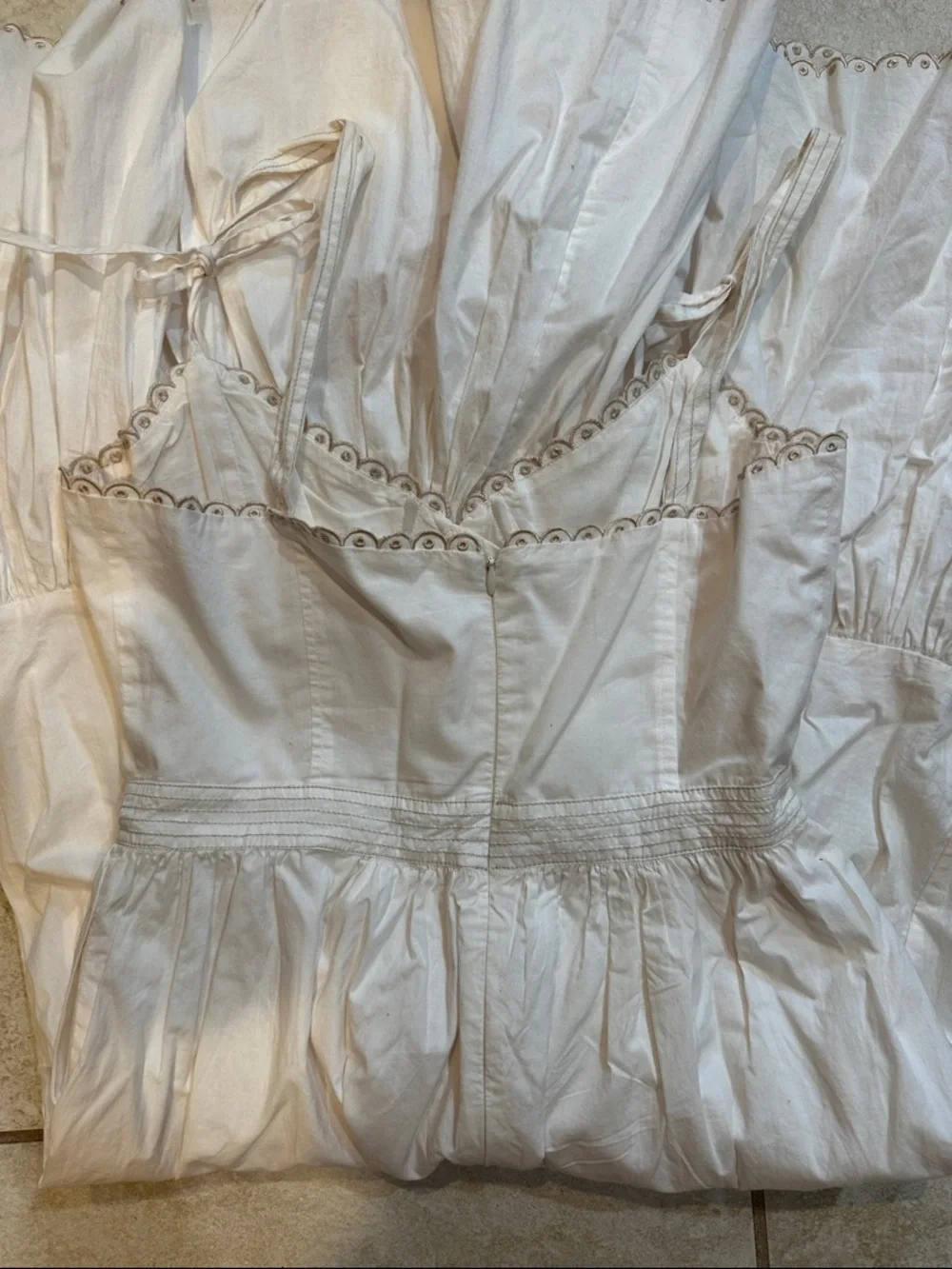 Tularosa Poppy Tiered Button Front Corset Midi Dress XS Vanilla Bean - Picture 9 of 9